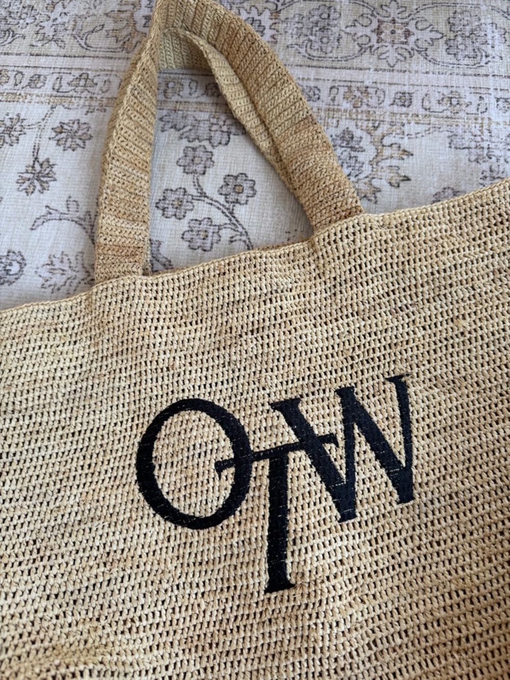 One Twelves OTW Raffia Beach Tote - Picture 2 of 4